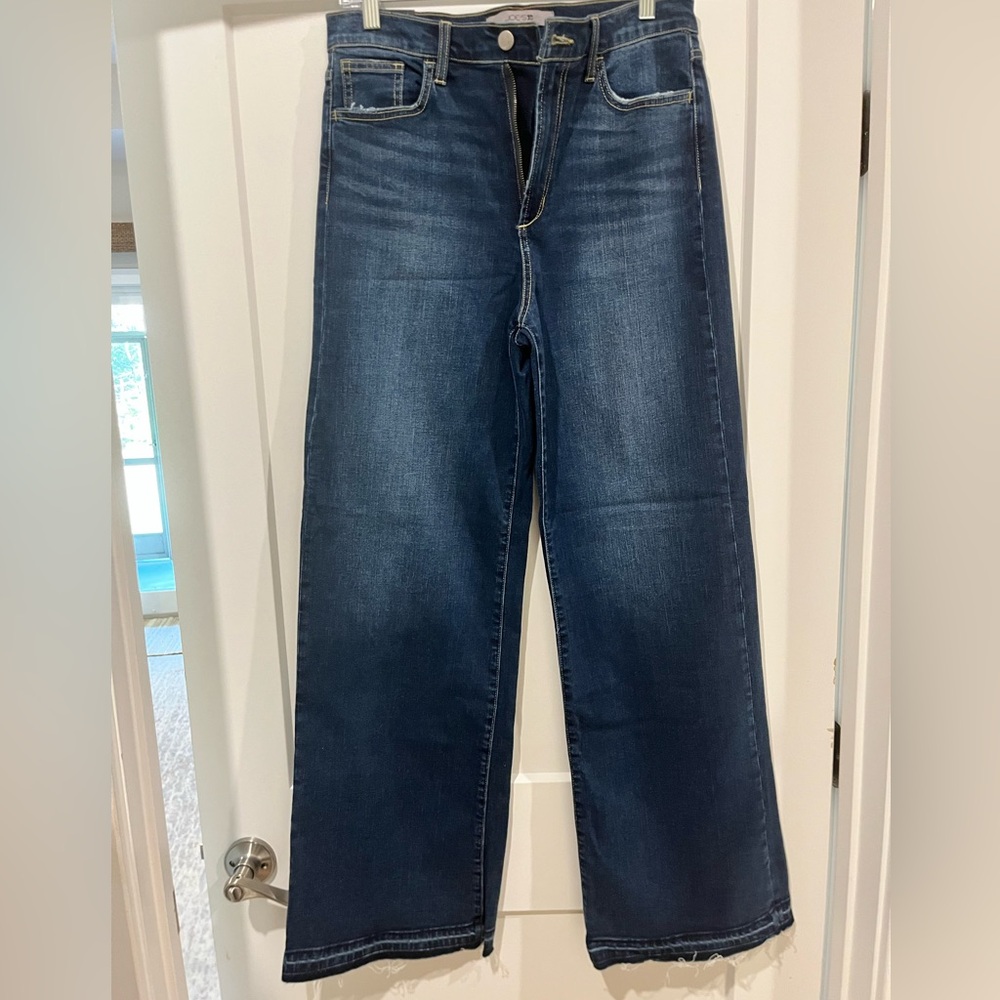 Joe’s Jeans High Rise Wide Leg Dark Wash Raw Hem — NWT Size 29
